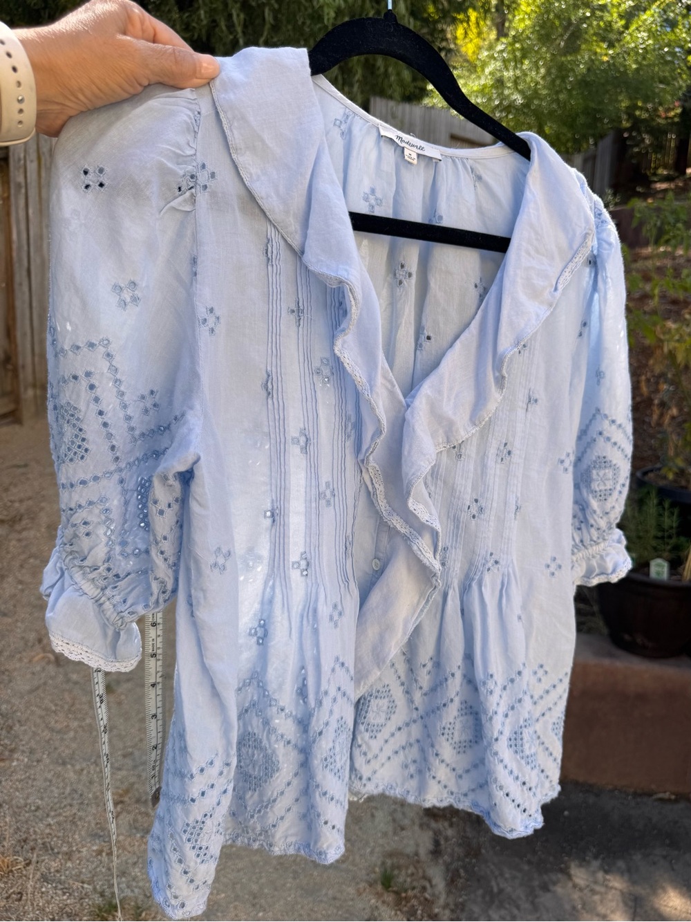Madewell Ruffled Puff-Sleeve Top - Picture 7 of 7